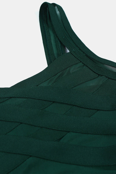 Sleeveless Spliced Mesh Midi Bandage Dress - Saveven.com