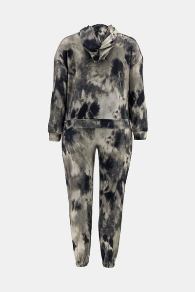 Full Size Tie-Dye Hoodie and Drawstring Joggers Set